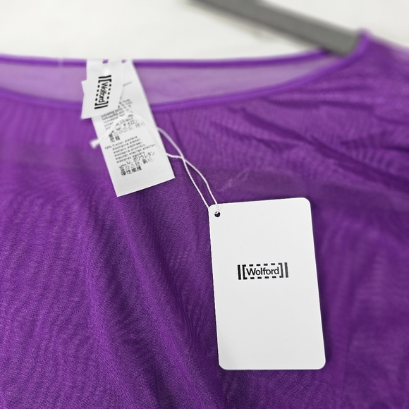 NEW Wolford Ladies Transparent Soft Tulle Yoon Beach Cover Up In Amethyst Size M - Picture 13 of 16